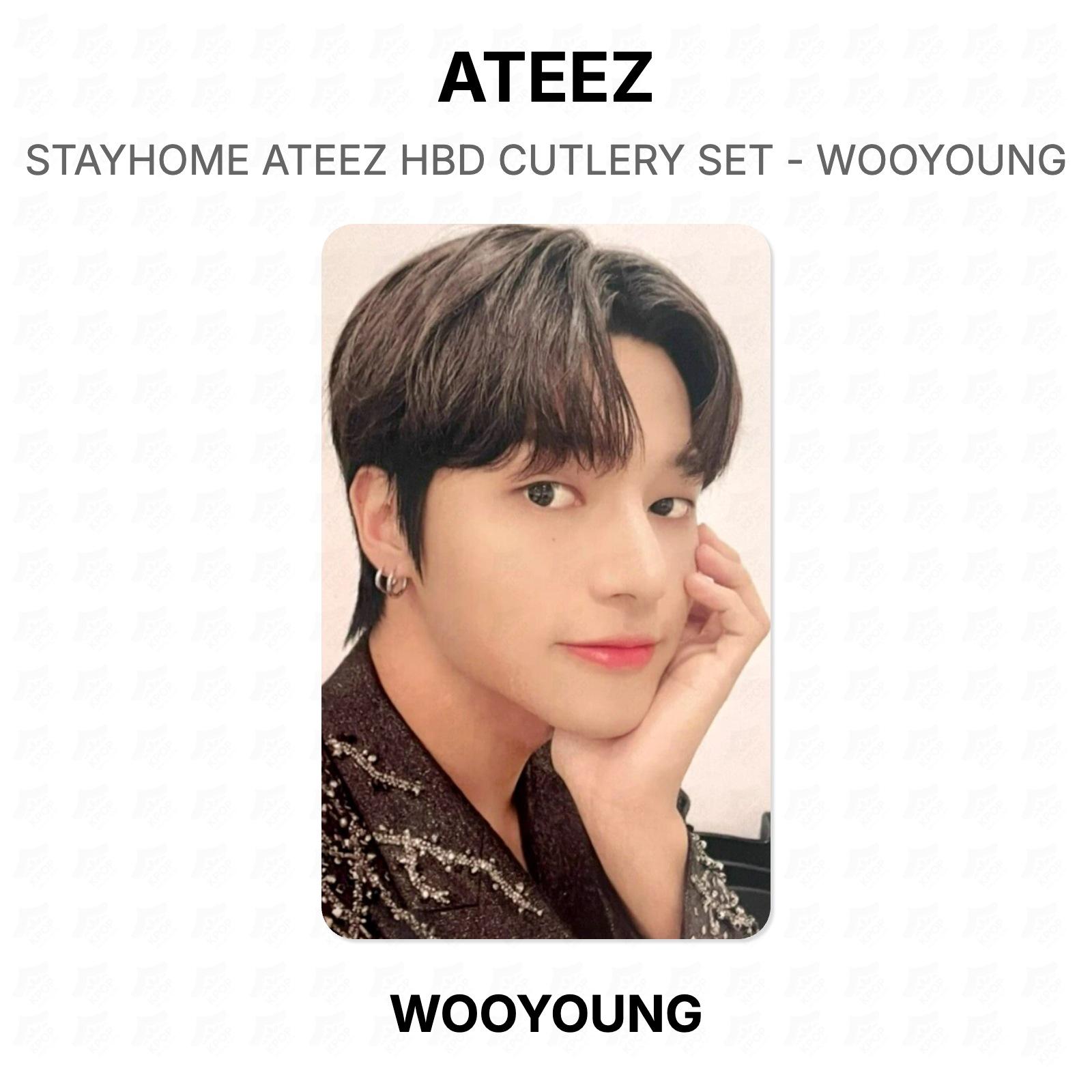 ATEEZ STAYHOME ATEEZ HBD CUTLERY SET - WOOYOUNG Official Photocard WOOYOUNG