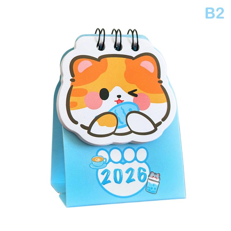 2026 Horse Year Mini Desk Calendar Cartoon Portable Coil Monthly Calendar Planner Office And Home Decor New Year'S Present