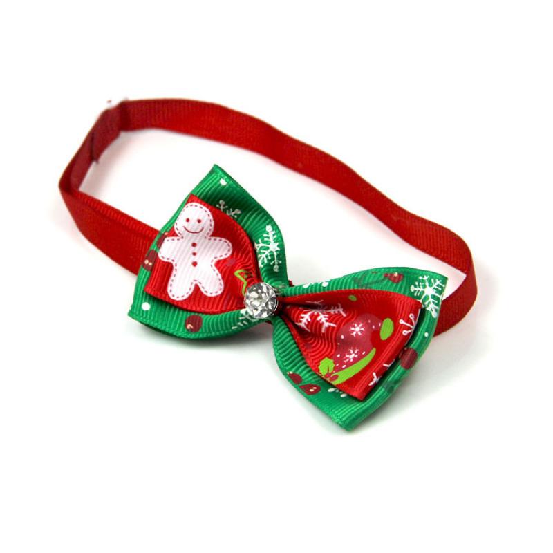 Pet  Collar Christmas Series Adjustable Flashing Diamonds Pet Bow Tie Collar