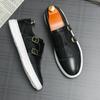 Luxury Brand Spring Double Buckle Loafers All-match Men's Leather Comfortable Soft Sole Mens Flats Classic Male Casual Footwear