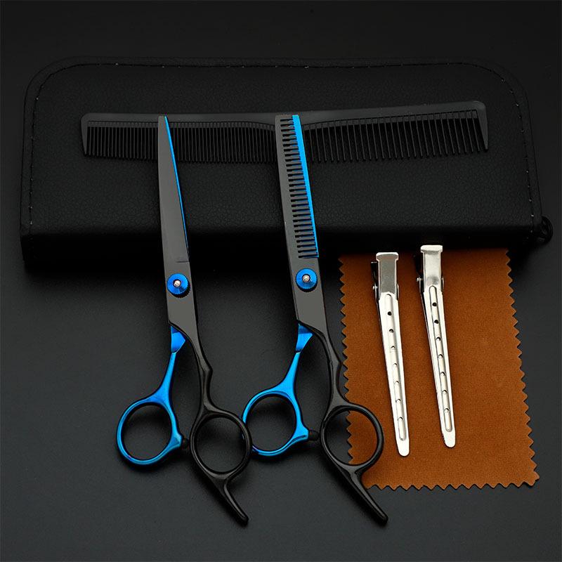 Multi-Color Hairdressing Scissor Set: Flat & Tooth Scissors for Salon Use
