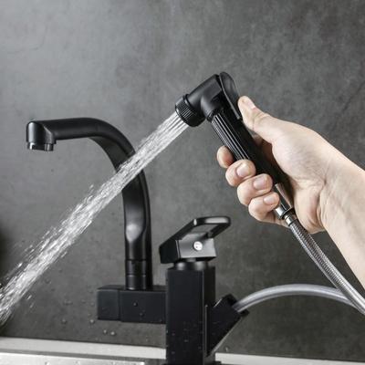 Grifo telescópico extraíble para fregadero de cocina, pistola rociadora presurizada multiusos, grifo mezclador de agua fría y caliente de un solo orificio