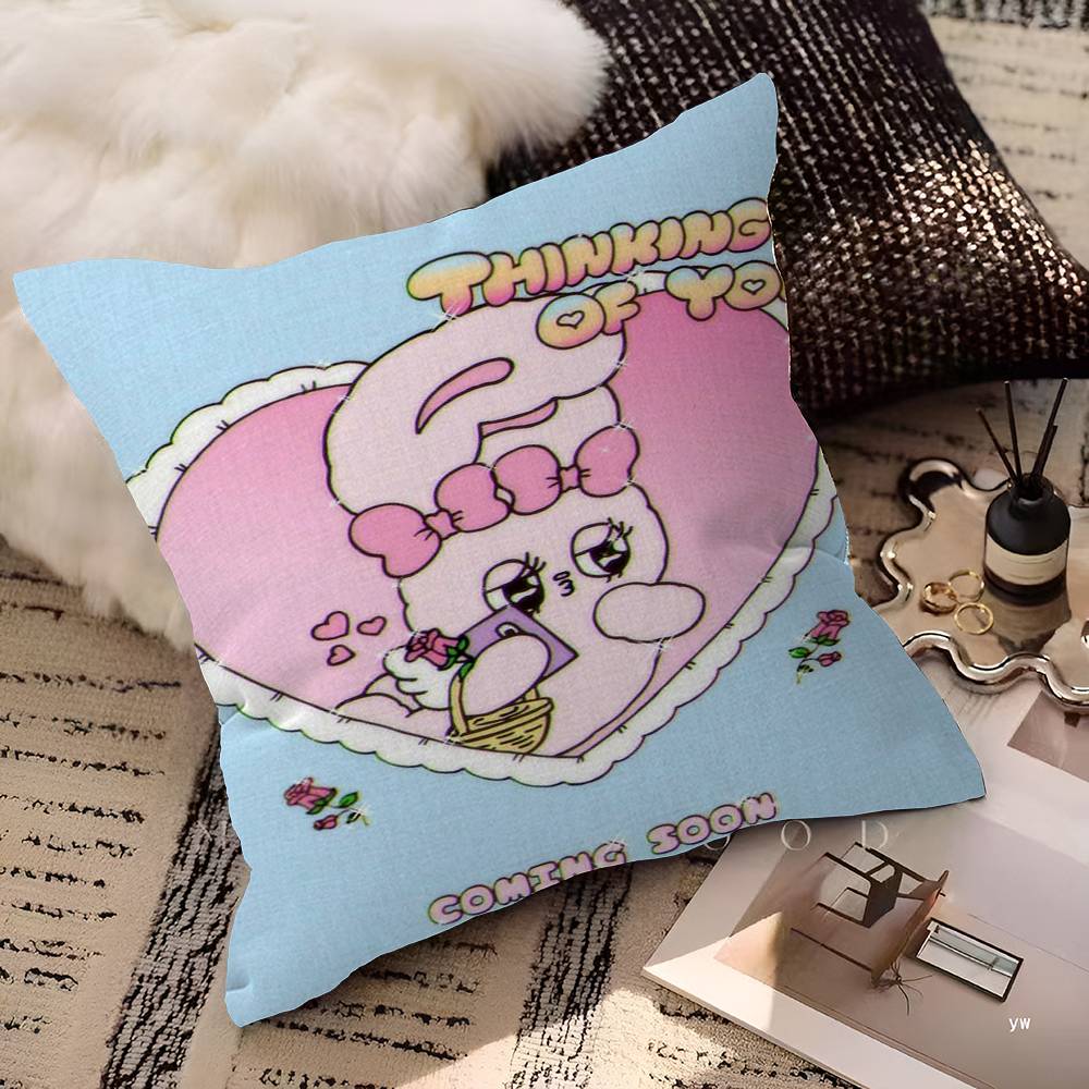 Anime Esther Bunny Personalized Pillow Dust Cover Bedroom Kids Party Decoration Pillowcase Birthday Children Gift