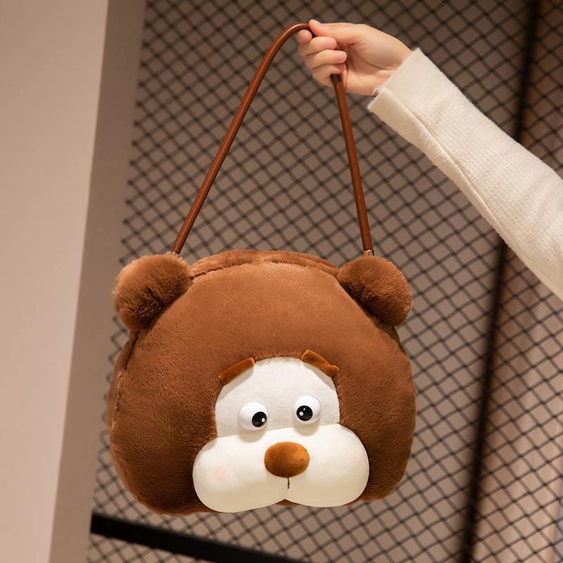 Niedlicher sitzender Teddybär Puppe Plüschtier Bär Umarmungsbär Puppe Mädchen Tasche Umhängetasche Stoffpuppe