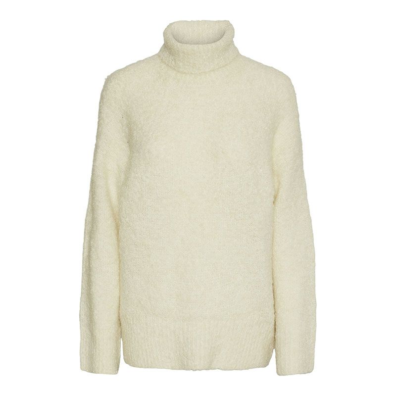 

Пуловер березовый Natherine с воротником-стойкой женский PIECES XL белый