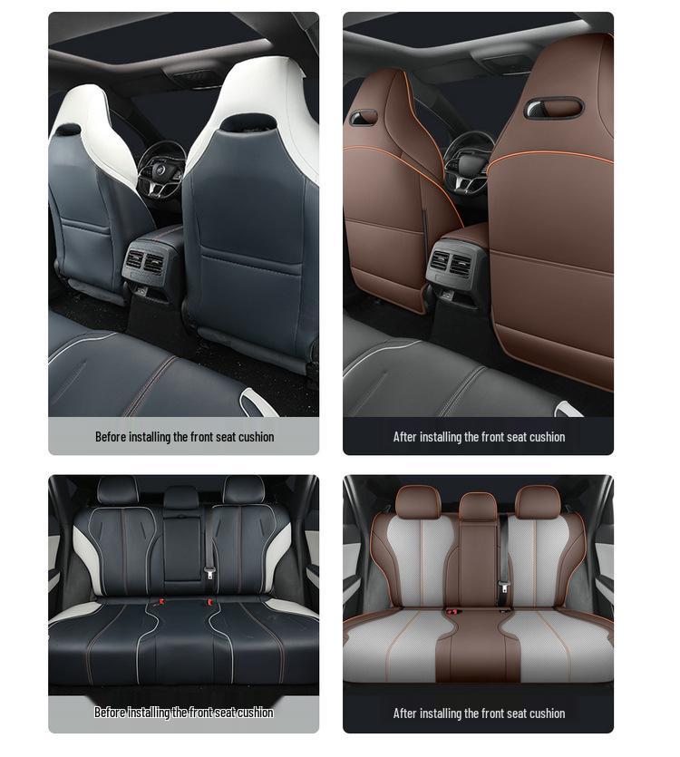 Qin PLUS Full Leather Car Seat Cushion - Universal Fit, Four Seasons, New Model