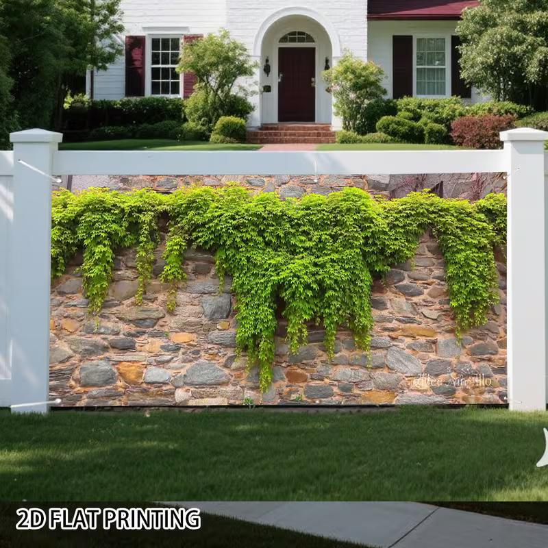 2D Hanging Ivy Stone Wall Photo Backdrop Wedding Birthday Party Background
