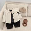 Boys Pure Cotton Shirt Spring And Autumn New Handsome Little Boy Cartoon Puppy Lapel Shirt Top