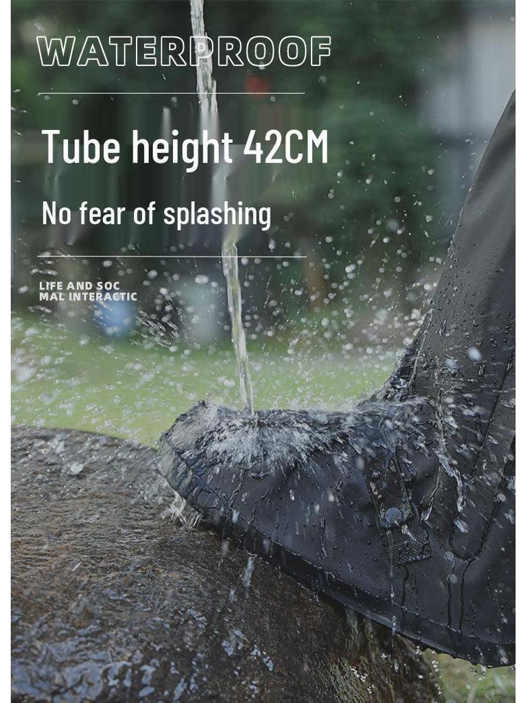 High-Top Waterproof Non-Slip Shoe Covers: Durable, Sandproof, and Snowproof for Outdoor Use by Men and Women