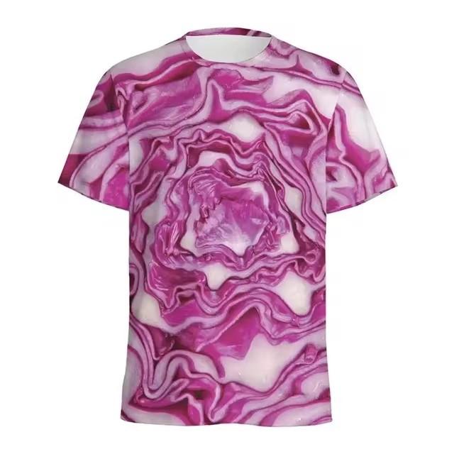 Summer Abstract Men s Trendy Casual Personality 3D Digital Printing Crew Neck Short Sleeve Harajuku XS