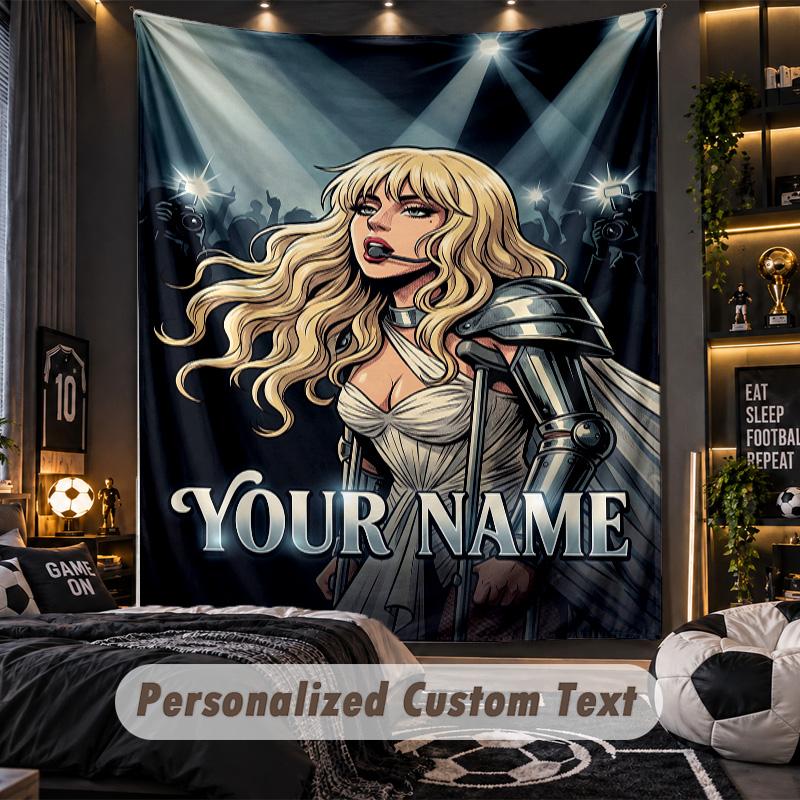 Personalisierte Wandtapisserie, Lady Gaga Individuell Bedruckter Name, Stoff-Wandkunst für Innenraum-Hintergrund