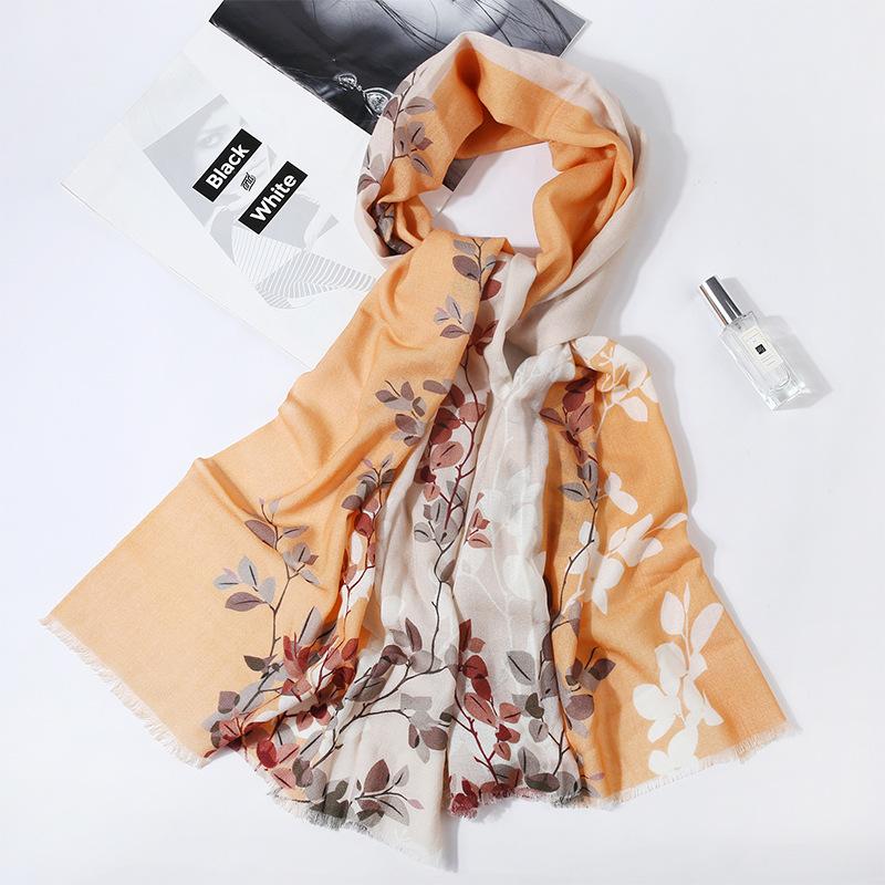 Winter Wool Scarf Women's Long Thermal Scarf Shawl Dual-purpose