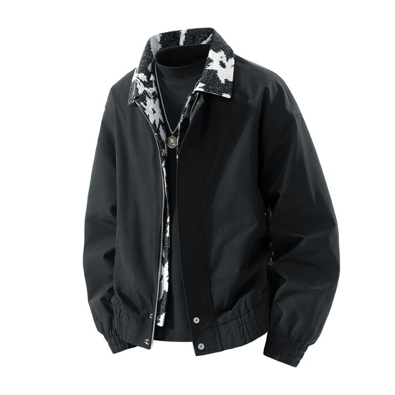 Mens Casual Windproof Long Sleeve Loose Fit Jacket