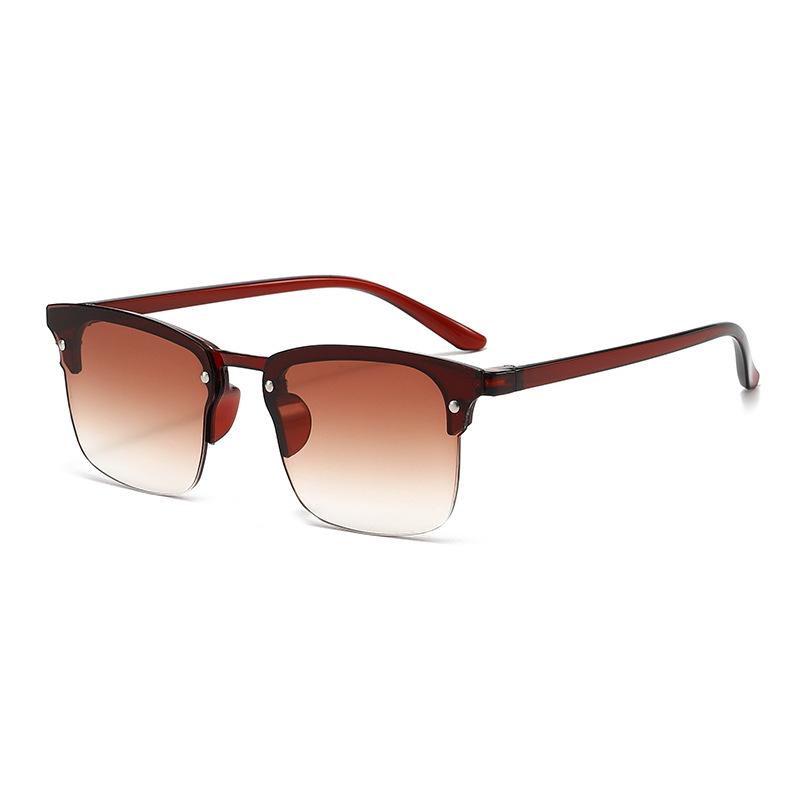 Trendy Men's Half-Frame Sunglasses - Cross-Border Sun Protection for Photography