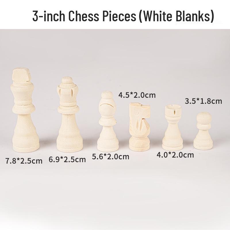 Solid Wood Chess Pieces, Available In 1.5", 2", 2.5", and 3" Sizes