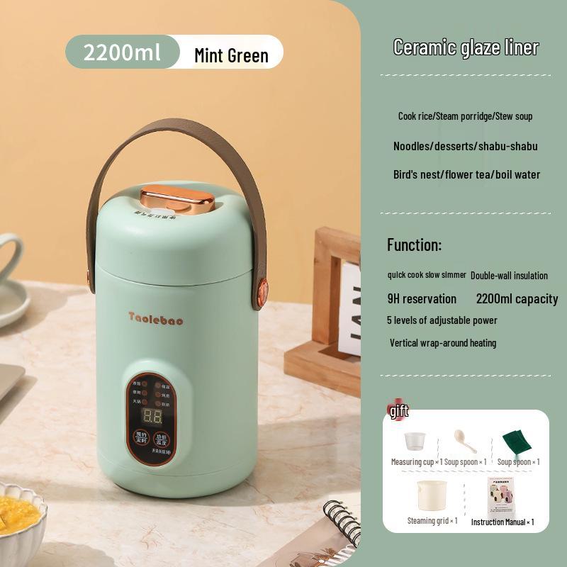Wielofunkcyjny elektryczny garnek do duszenia 1,2 l do gotowania zupy i owsianki - styl Douyin