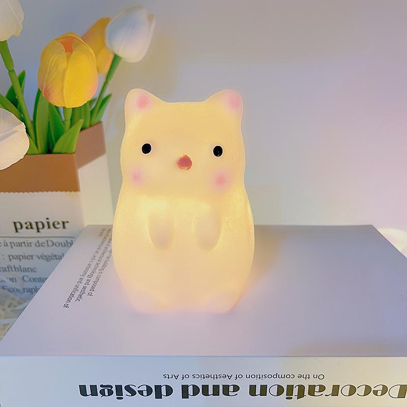 Cartoon Night Light Children's Day Vinyl Bedside Lamp Ornaments Creative Gifts