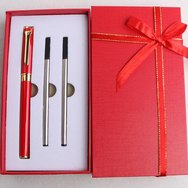 Red Bow Gift Box Set Orb Pen Business Office China Red Signature Pen Graduation Season Gift