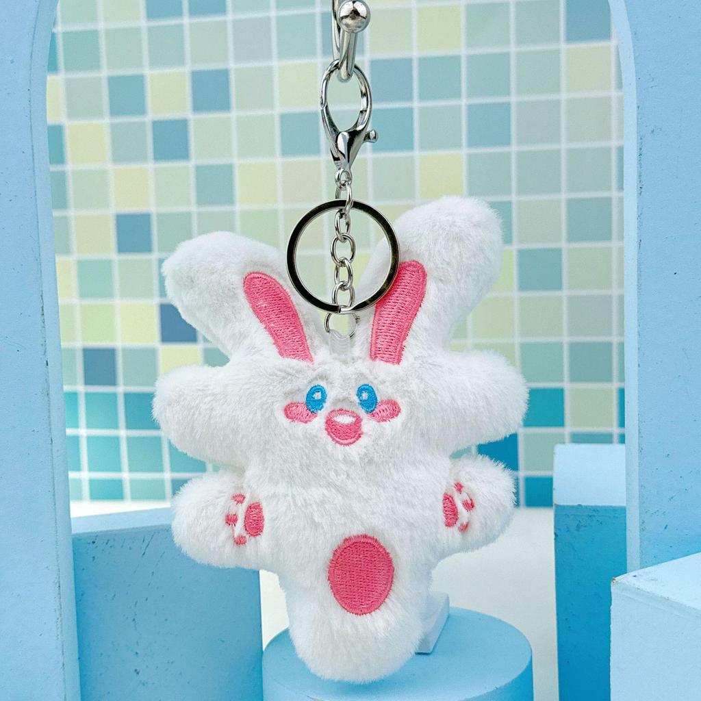 Charming Plush Rich Rabbit Keychain & Backpack Accessory