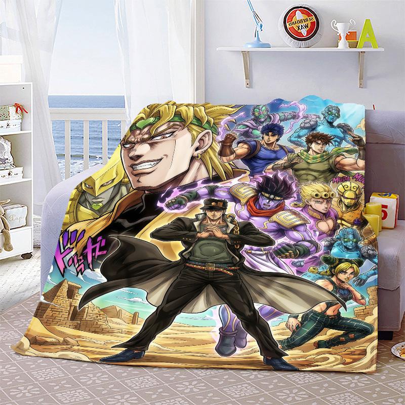 JoJo Bizarre Adventure Warm Blanket Flannel Throw Soft Cozy Lightweight Blanket for Bed Sofa Home Decor -QJY
