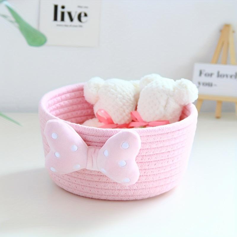 Handwoven Storage Basket - storage Organizer for Halloween and Christmas supplies - Decorative Bowknot Design,Multi-Purpose Bin