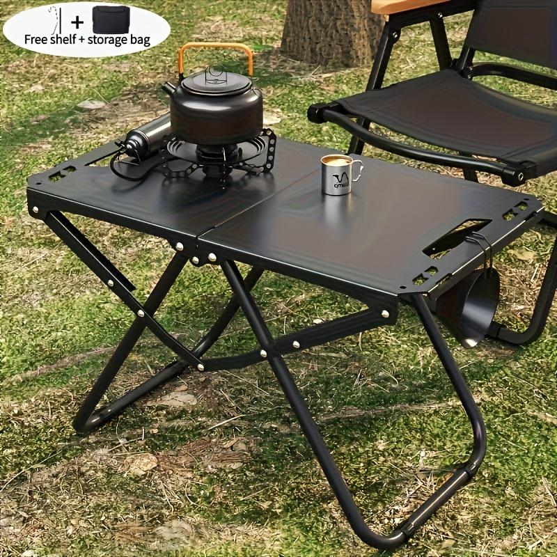 Tragbarer Klapp-Campingtisch, Leichter Eisen-Picknicktisch, Kompaktes Design für Outdoor-Camping, Strand, Grillen, Tailgating, Wandern ( Faltbar)