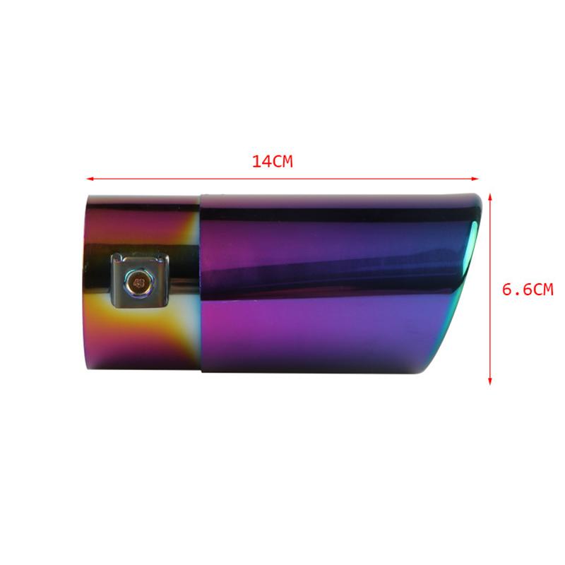 Car Exhaust Tip Stainless Steel Rustproof Universal Exhaust Tail Throat for 5.3cm to 3.8cm Pipe