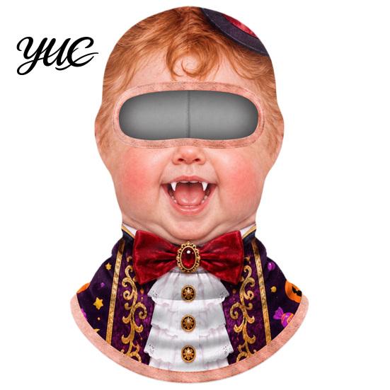 Funny Face Balaclava Baby Mask, Breathable Ice Silk Cover, Anti-Slip Covering Full Protection Neck Gaiter for Outdoor Cycling Riding Sun Mask