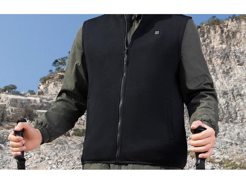 Men's SKAH Shikahe Smart Heated Fleece Vest - Winter Warmth with Temperature Control & Stand Collar