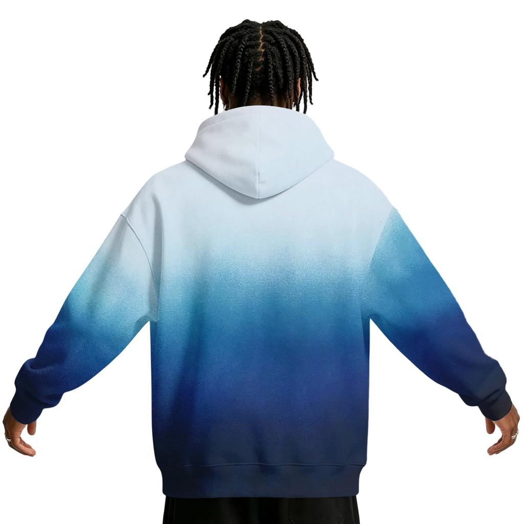 Men's Gradient Print Hoodie with Pocket, Casual Athletic Sweatshirt