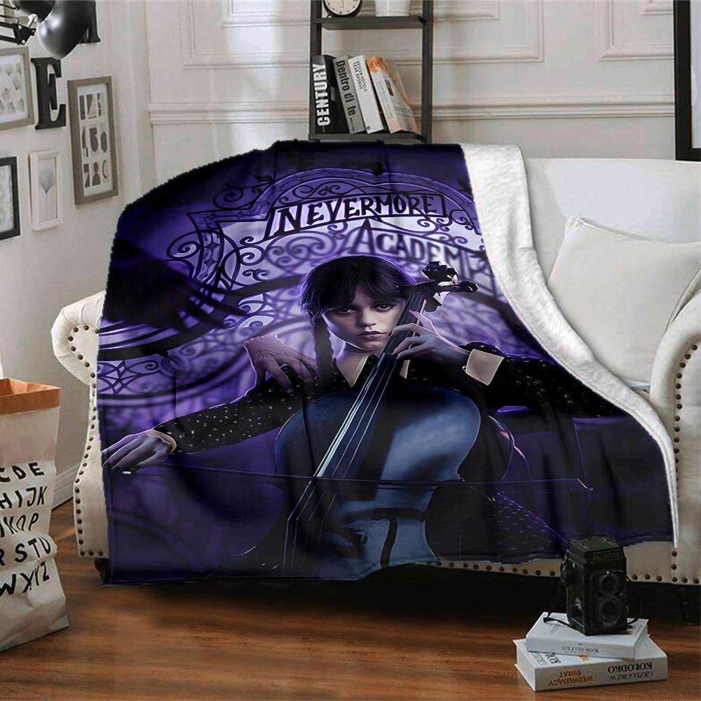 1pc Addams Family Wednesday9 Blanket, Gift, for Men and Women, Soft Blanket, Good for Sofa Bed Couch Travel, Lightweight Flannel Blanket
