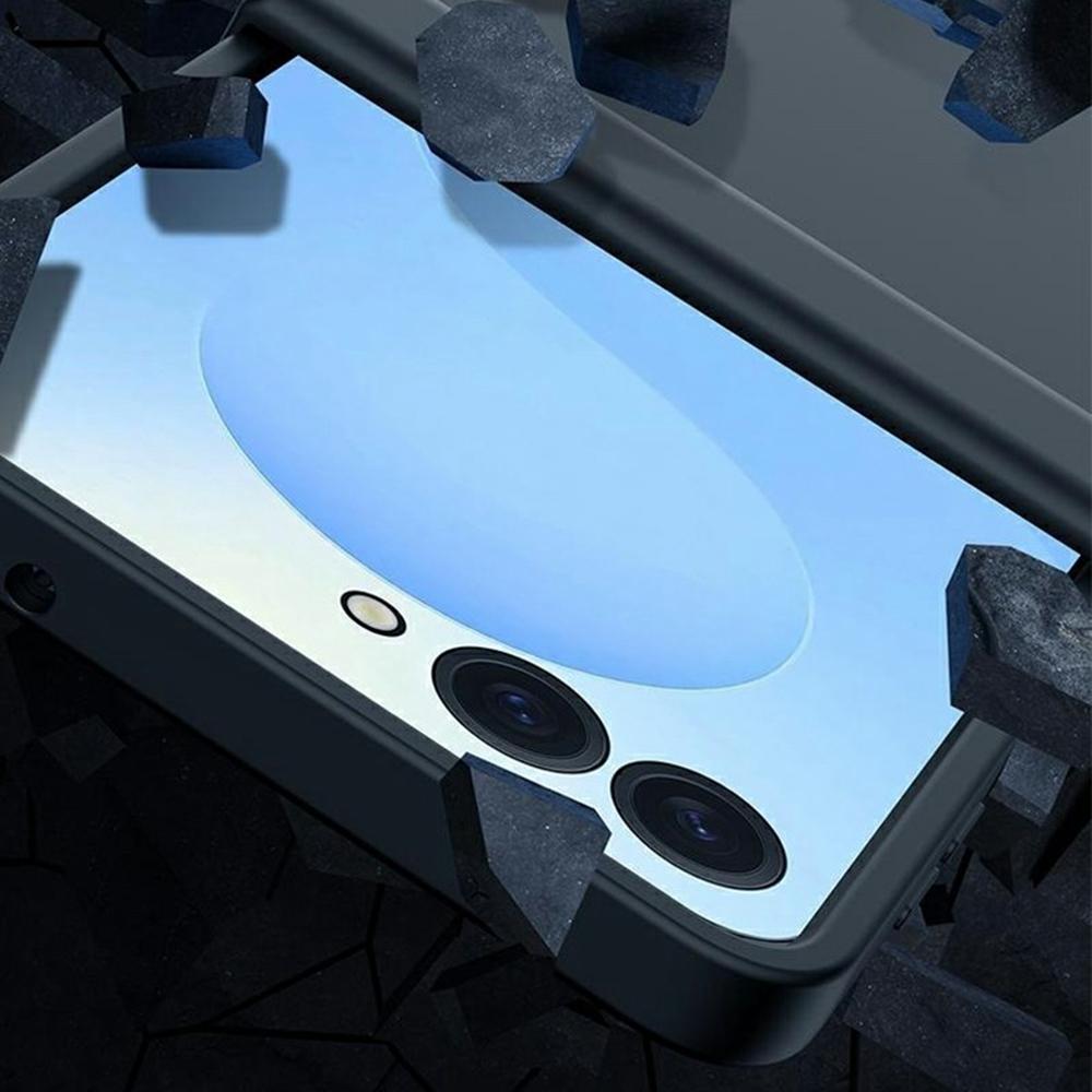 For Samsung Galaxy Z Flip7 5G Case Hinge Protection Skin-Touch PC Phone Cover - Black