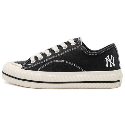 MLB Playball Origin Comfortable Versatile Non-Slip Wear-Resistant Low-Top Canvas Shoes Unisex Sneaker Black 3ACVVA11N-50BKS