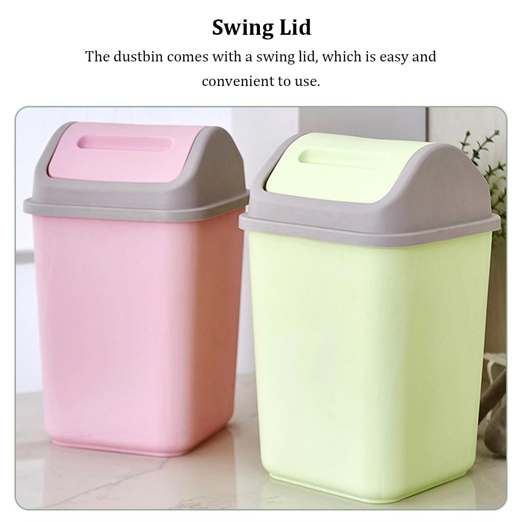 Plastic Swing Lid Classified Bin Home Office Rubbish Waste Dustbin Garbage Container Wastebasket Trash Can with Cover