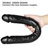 45.5cm Double Dildo Big Adult Sex Toy Strapon Penis for  Anal Plug Huge Black Dick Fisting Men's Penis Silicone Realistic