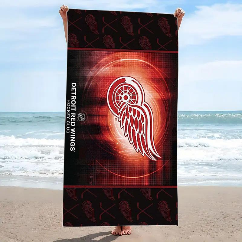 Detroit Red Wings Print Beach Towel, Large Soft Quick Dry Towel for Beach Camping Swimming