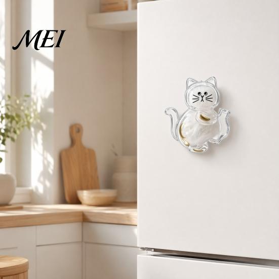 Cat Whiskers Holder Refrigerator Magnet Magnet, Transparent Furs Keepsake Vase Shape Fridge Pet Memorial Decoration for Home, Kitchen Hair Collector