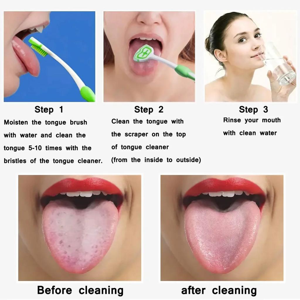 New Silicone Tongue Scraper Cleaner Brush Helps Fight Bad Breath Scrubber For Adults Oral Hygiene Tool