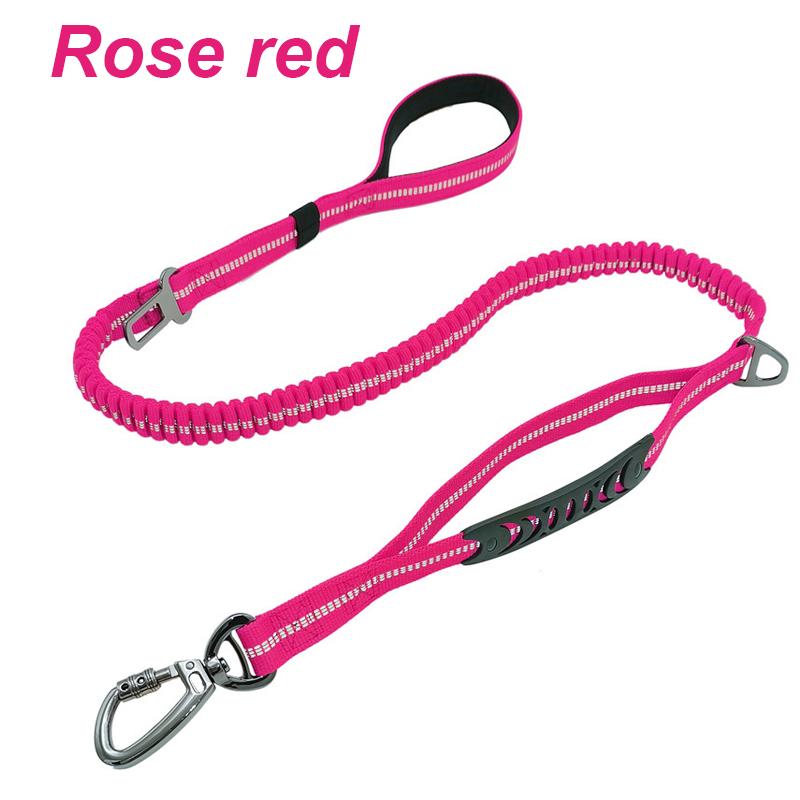 Nylon reflective multi-functional retractable Reflective Shock Absorbing Pet Running Training Large Dog Leash Car safety buckle