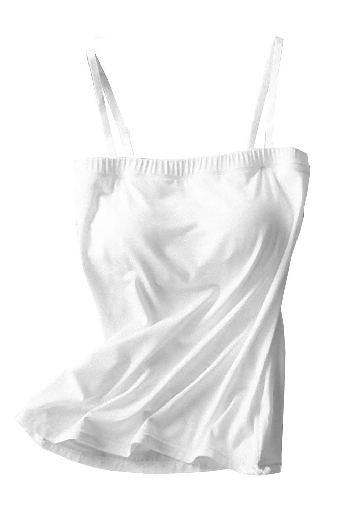 Sint M Tube with Cups and Removable Straps Camisole, Top, Strapless, Straps, (L, White)