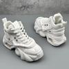 Men's Chunky Sneakers Fashion High Top Leather Casual Shoe Height Increasing Platform Shoes for Men Vulcanized Shoes Man Shoes