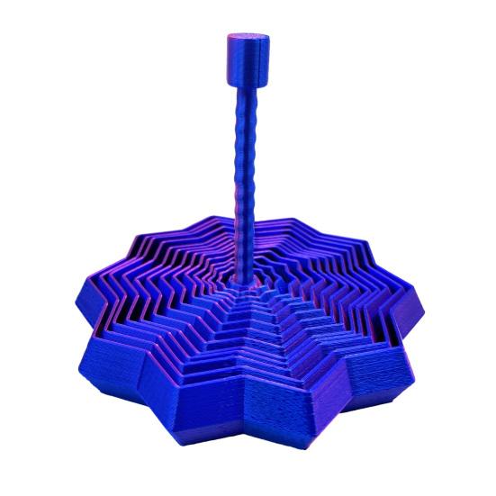 3D Printed Fractal Fidget Star Stress Anxiety Relief Expanded Star Sensory Toy with Handle Whirling Spiral Expandable Star Decompression Toy