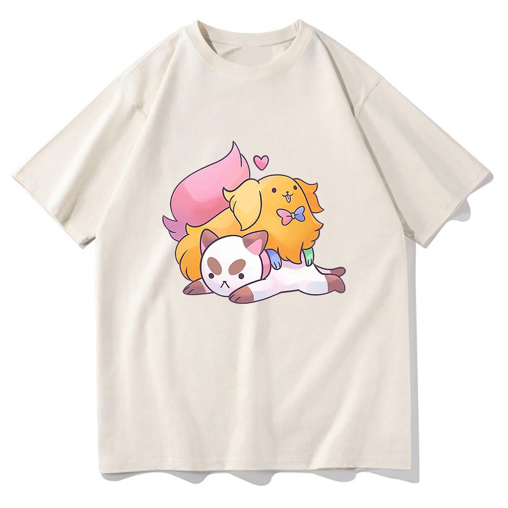 Bee and Puppycat T Shirt Unisex  Harajuku Aesthetic Cartoon Graphic Kawaii Tshirts Unisex Streetwear Casual Cotton Tees Shirts Korea