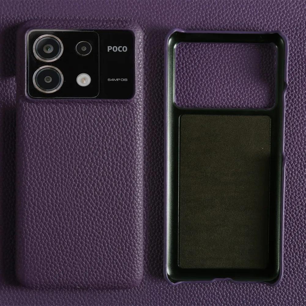 Etui do POCO F8 Ultra Biznesowe Pokrowiec ze Skóry Naturalnej Do Poco F7Pro POCO X6 M5 M6Pro X4Pro F2Pro Tylna Klapka Odporna na Wstrząsy Fundas