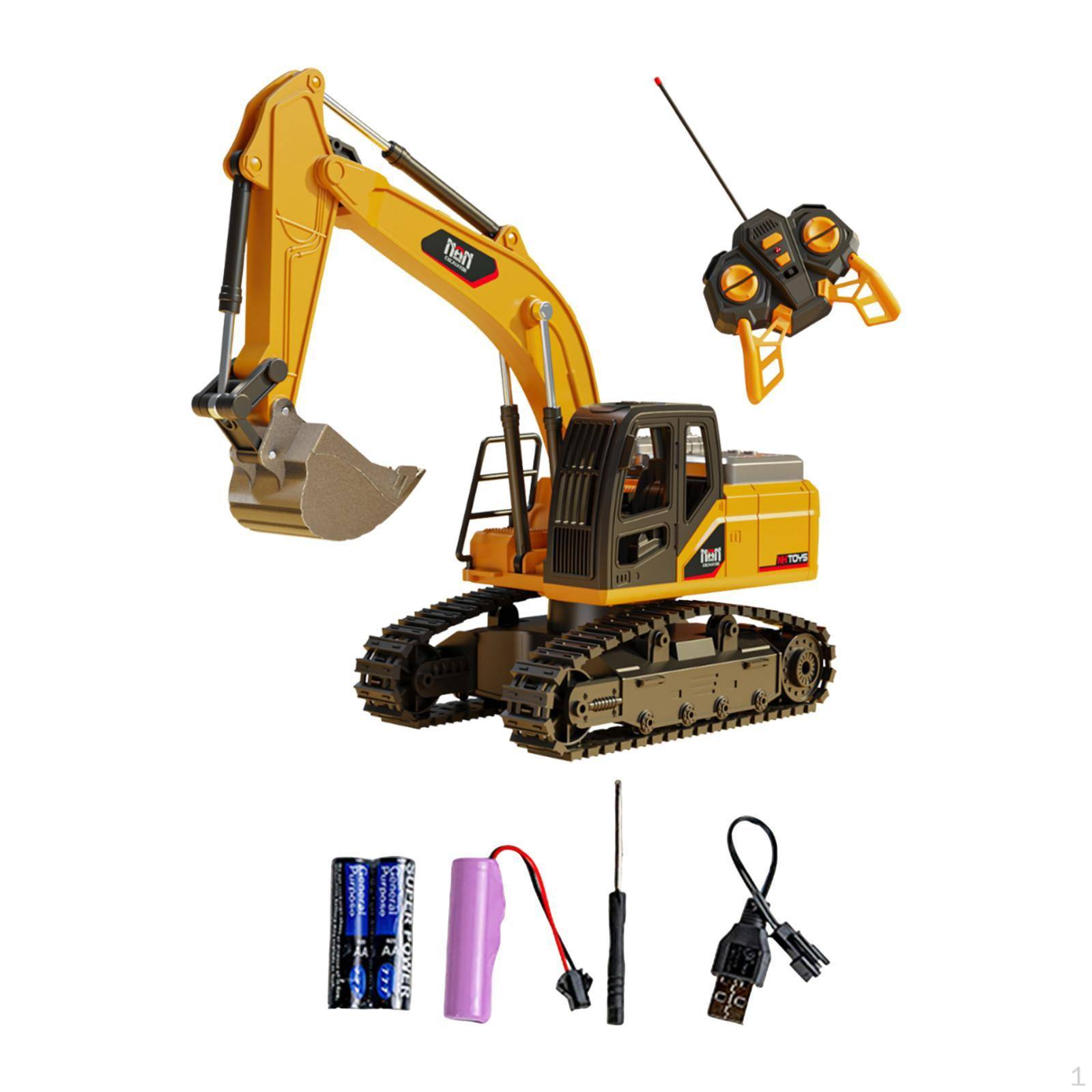 Экскаватор на радиоуправлении, строительная игрушка, радиоуправляемый грузовик для возраста 6+ жёлтый