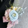 Set Of 5 Rose Boutonniere Silk Florals Lapel Pin Elegant Groomsmen Wedding Corsages Handmade Party and Prom Accessories