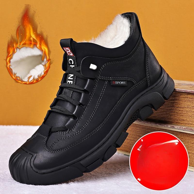 

Зимние хлопковые туфли плюс бархат толстые зимние ботинки уличные теплые папины туфли тренд все сочетается модная мужская обувь 38 чёрный