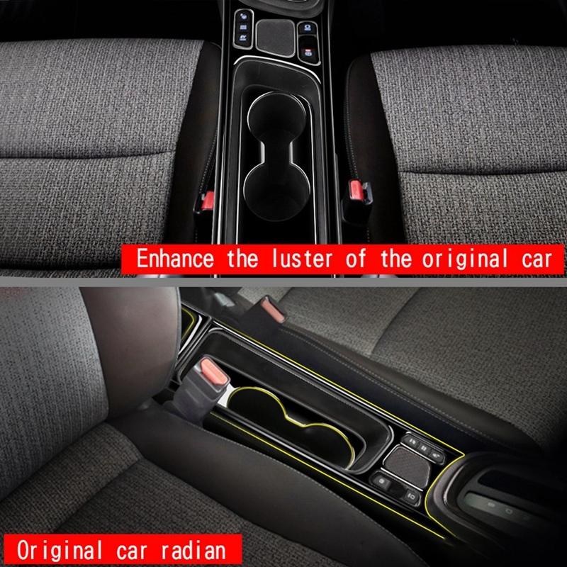 Carbon Fiber Center Console Water Cup Holder Decoration Cover Trim Stickers For Toyota Yaris CROSS 2021 2022 RHD