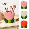 Desktop Storage for Eyebrow Pencils Tulip Makeup Brush Holder, Resin Cosmetic Organizer Vanity Desk, Cute Flower Pen Decorative Bud Container