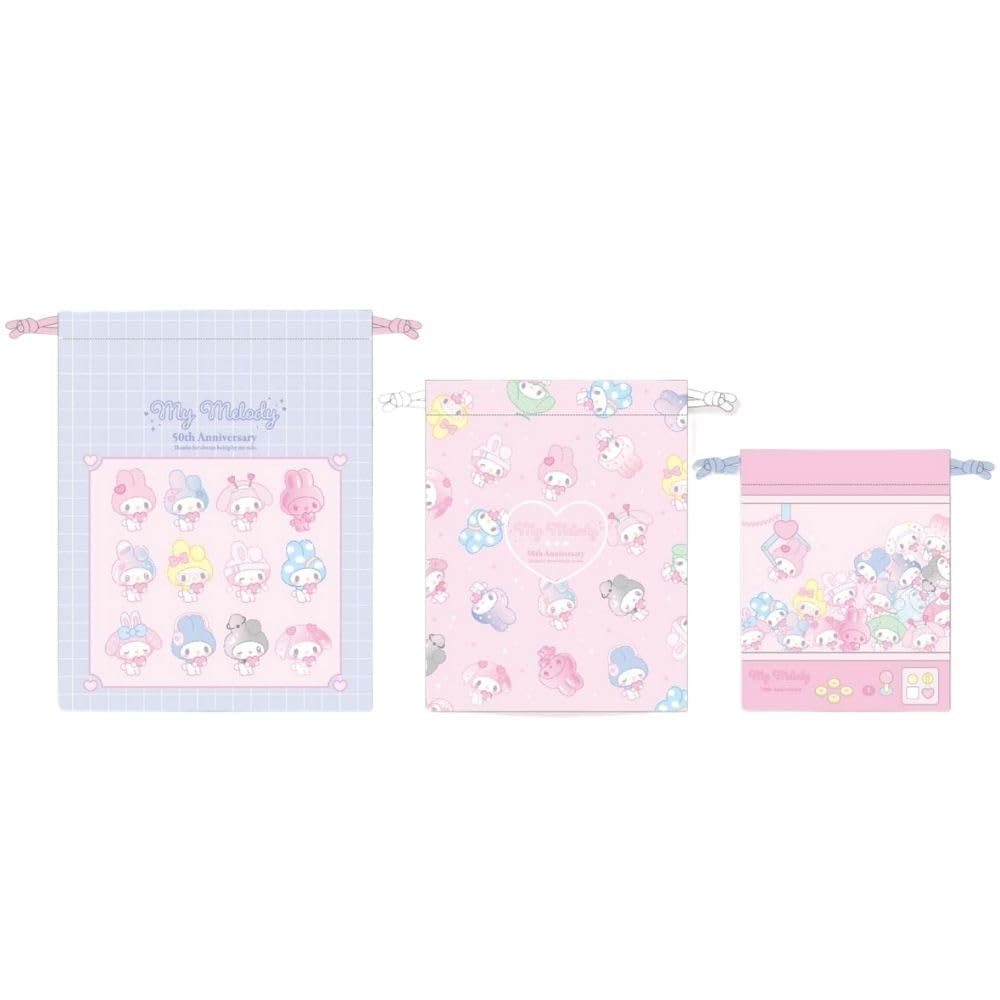 

Marimo Craft Sanrio My Melody 50th Girly Pop Heart 3P Drawstring My Melody Ш180 x В230 мм Ш150 x В190 мм Ш120 x В150 мм [Д] Прибл.. [М] Приблизительно. [С]